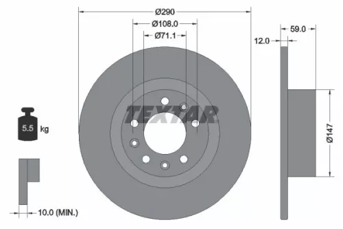Remschijf TEXTAR 92313603)