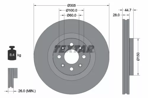 Remschijf TEXTAR 92202203)