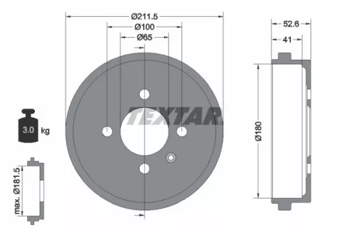 Brake Drum TEXTAR 94022700)