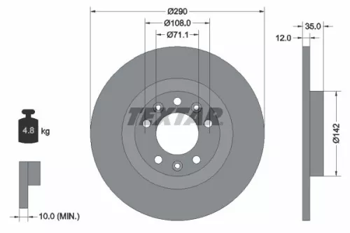 Remschijf TEXTAR 92267303)