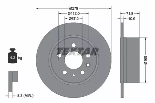 Remschijf TEXTAR 92032600)