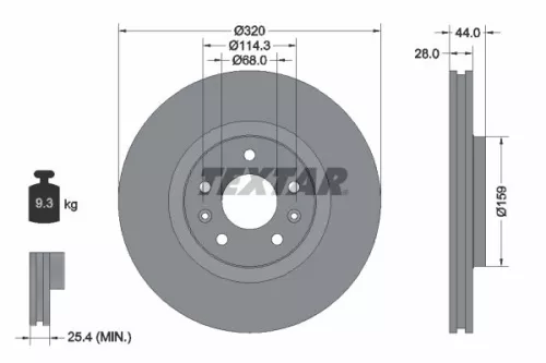Remschijf TEXTAR 92195403)