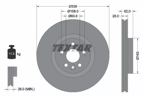 Remschijf TEXTAR 92168203)