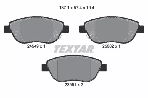 Brake Pad Set, disc brake TEXTAR 2454901)