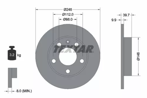 Brake Disc TEXTAR 92106203)