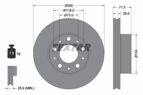 Remschijf TEXTAR 92275003)