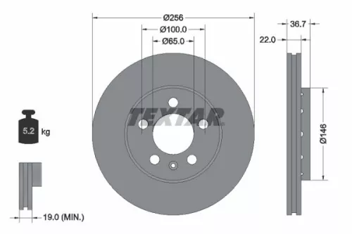 Brake Disc TEXTAR 92082205)