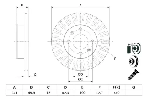 Brake Disc BOSCH 0 986 479 E73)
