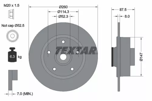 Remschijf TEXTAR 92295203)
