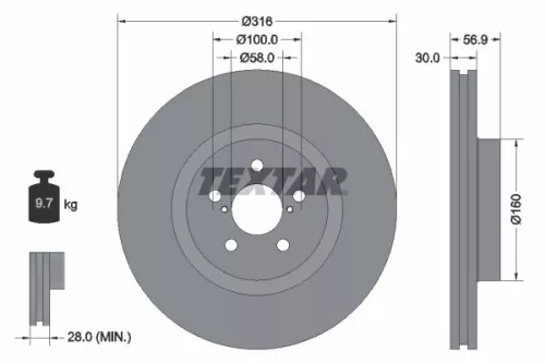 Remschijf TEXTAR 92236503)