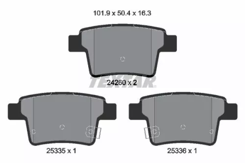 Remblokkenset, schijfrem TEXTAR 2426001)