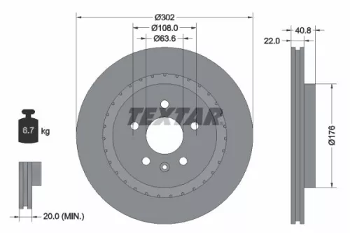Remschijf TEXTAR 92168305)