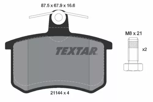 Brake Pad Set, disc brake TEXTAR 2114401)