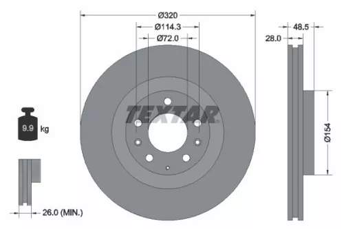 Remschijf TEXTAR 92203403)