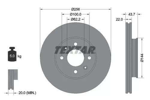 Remschijf TEXTAR 92304603)