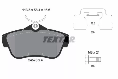 Brake Pad Set, disc brake TEXTAR 2457801)