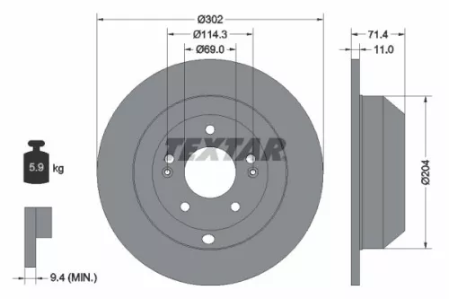 Remschijf TEXTAR 92223403)