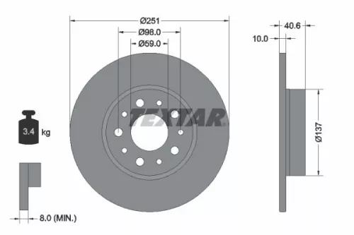 Remschijf TEXTAR 92244303)