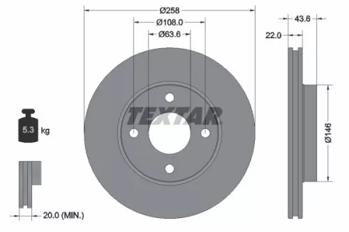 Brake Disc TEXTAR 92096203)