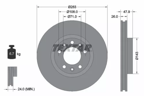 Brake Disc TEXTAR 92267903)