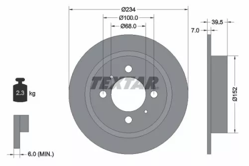 Remschijf TEXTAR 92080000)