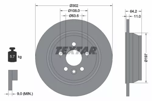 Remschijf TEXTAR 92283003)