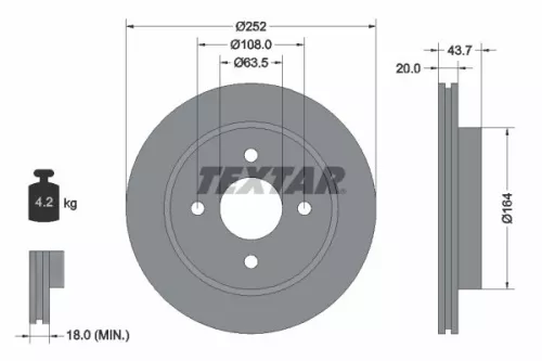 Remschijf TEXTAR 92063603)