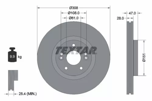 Remschijf TEXTAR 92157700)