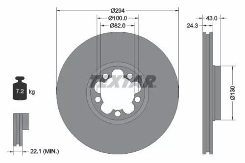 Remschijf TEXTAR 92103803)