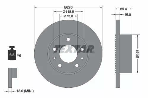 Brake Disc TEXTAR 93104800)