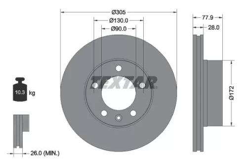 Remschijf TEXTAR 92115903)