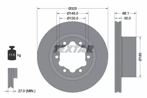 Remschijf TEXTAR 92305803)