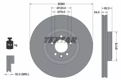 Brake Disc TEXTAR 92316405)