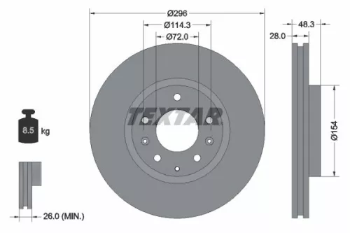 Remschijf TEXTAR 92180803)