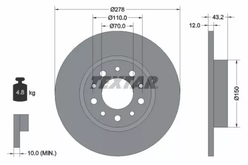 Remschijf TEXTAR 92145203)