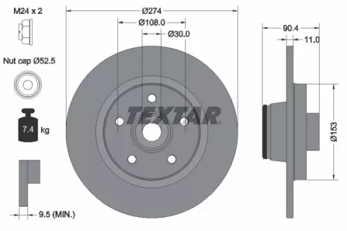Brake Disc TEXTAR 92196203)