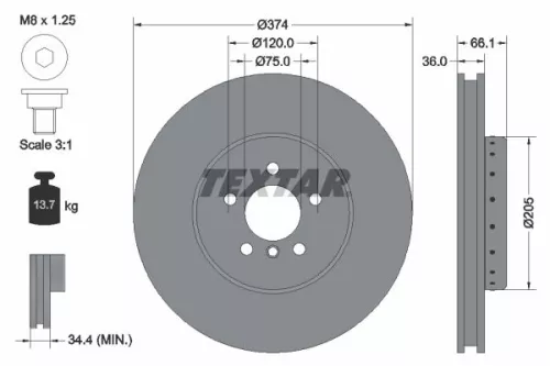 Remschijf TEXTAR 92266025)