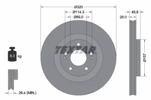 Remschijf TEXTAR 92306503)
