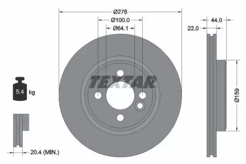Remschijf TEXTAR 92262403)