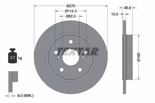Remschijf TEXTAR 92164003)