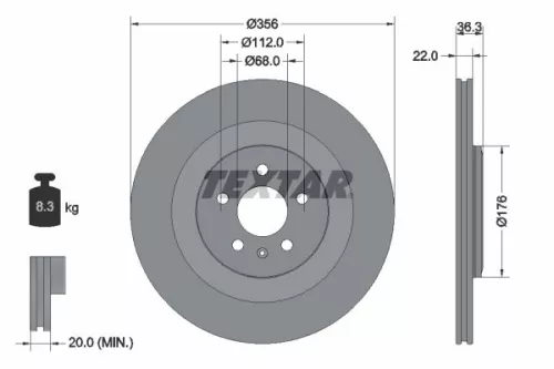 Remschijf TEXTAR 92241803)