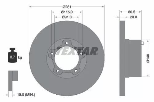 Remschijf TEXTAR 92031500)