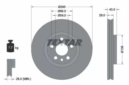 Brake Disc TEXTAR 92115003)