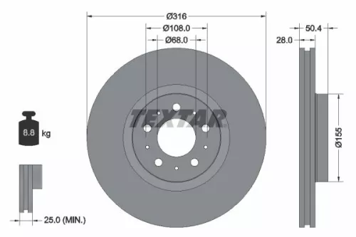 Remschijf TEXTAR 92126603)