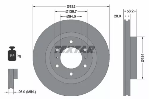 Remschijf TEXTAR 92167203)