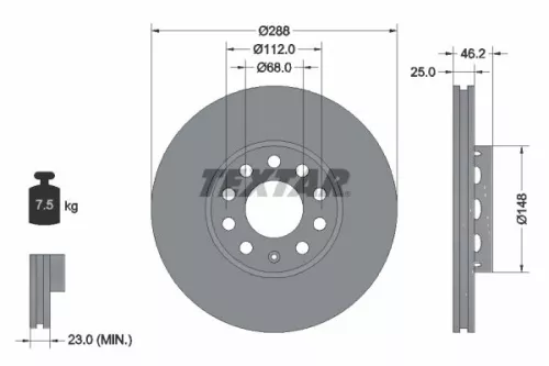 Remschijf TEXTAR 92057605)