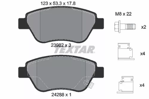 Brake Pad Set, disc brake TEXTAR 2398202)