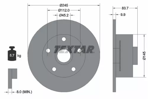 Brake Disc TEXTAR 92154303)