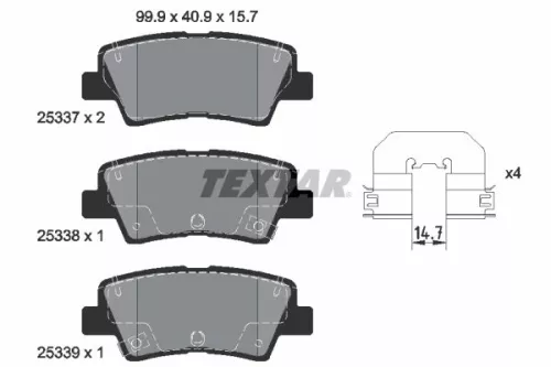 Brake Pad Set, disc brake TEXTAR 2533703)
