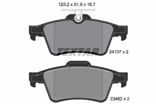 Brake Pad Set, disc brake TEXTAR 2413701)